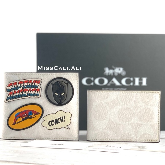 COACH | MARVEL Men’s 3-in-1 Wallet With Patches - Picture 1 of 16